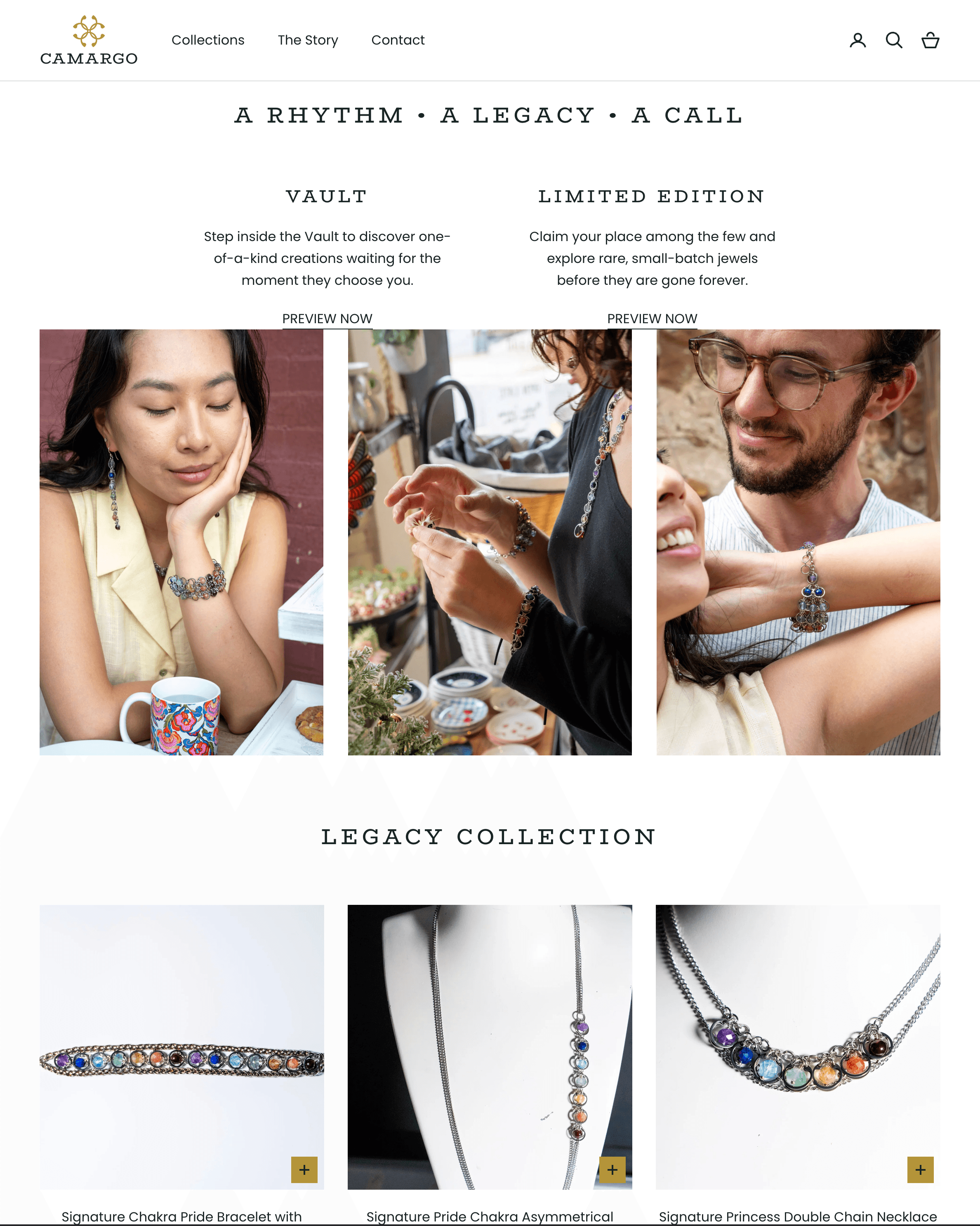 Camargo handcrafted jewelry website preview